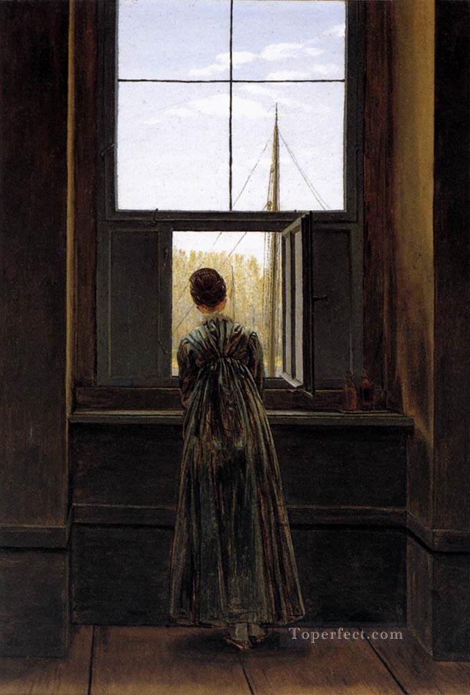 Woman At A Window Romantic Caspar David Friedrich Oil Paintings